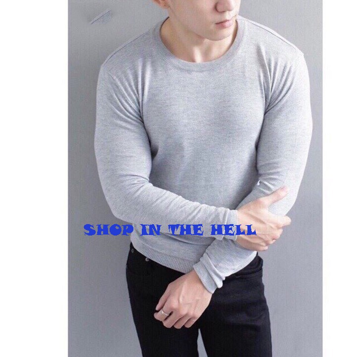 ÁO LEN TRƠN CỔ TRÒN CHẤT ĐẸP DÀI TAY MÀU TRẮNG | BigBuy360 - bigbuy360.vn