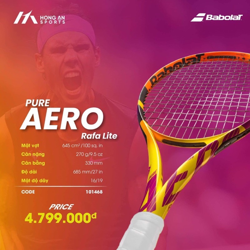 VỢT TENNIS BABOLAT PURE AERO RAFA LITE - 101468