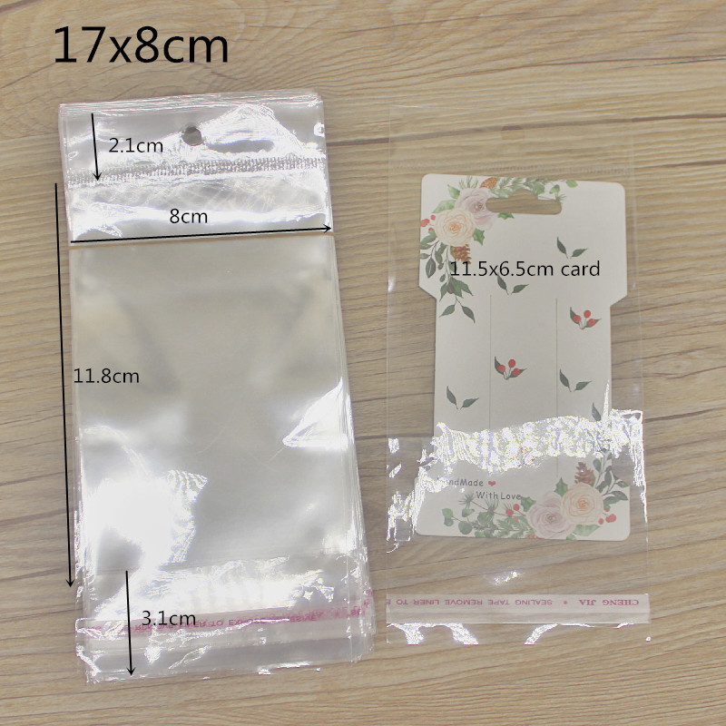 Set 200 túi nhựa OPP trong suốt đựng trang sức tiện dụng