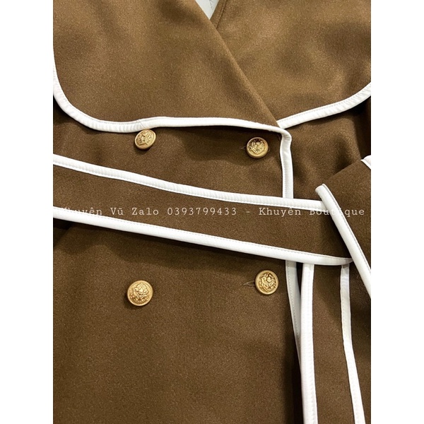 Áo Khoác Dạ Viền Trắng 2 Màu (Ảnh Thật) | BigBuy360 - bigbuy360.vn