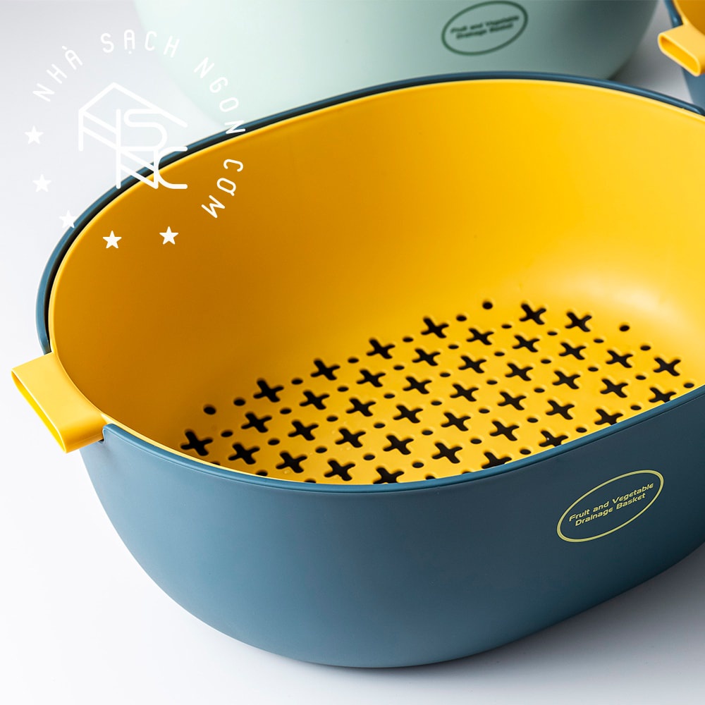 Rổ nhựa hai lớp đựng trái cây rau củ SY1727 (Màu ngẫu nhiên)
