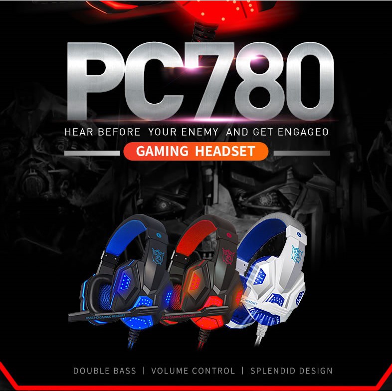 Tai nghe chuyên game thủ Plextone PC780 - đèn LED - Có Mic - Headphone gaming