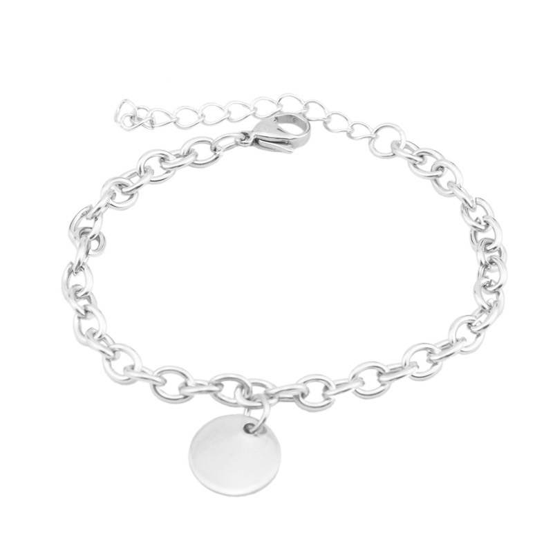 Vòng tay unisex nam nữ đơn giản lắc tay thép không gỉ phụ kiện trang sức thép titan phong cách Hàn Quốc