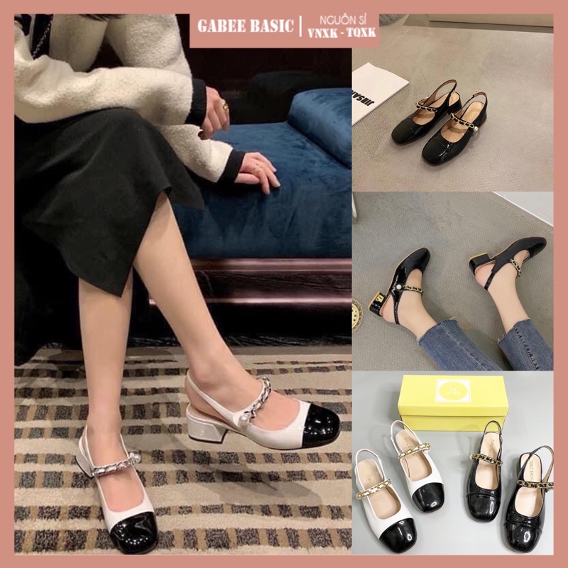 GIÀY BÚP BÊ XÍCH ĐÍNH NGỌC (gót cao 3cm)
