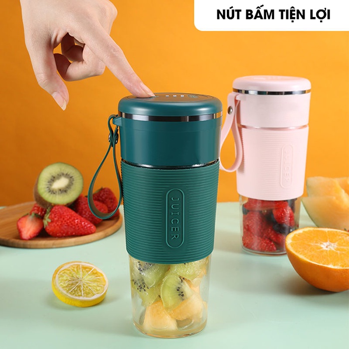 Máy Xay Sinh Tố Mini Cầm Tay JUICER 300ml Sạc USB, Máy Ép Trái Cây Mini 4 Lưỡi, 6 Lưỡi Cao Cấp Và Tiện Lợi