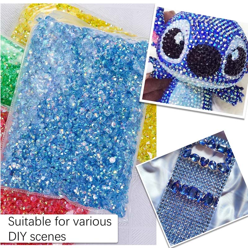 Set 2000 Hạt Đá 2mm Lấp Lánh Nhiều Màu Sắc Dùng Để Trang Trí Đồ Thủ Công