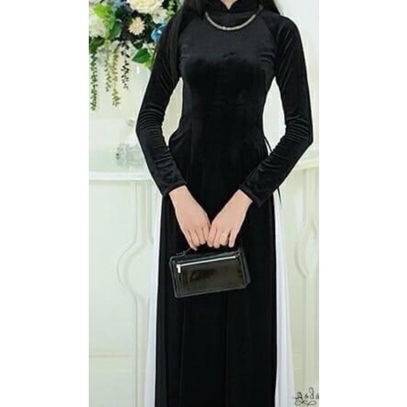 Áo dài nhung trơn đủ màu