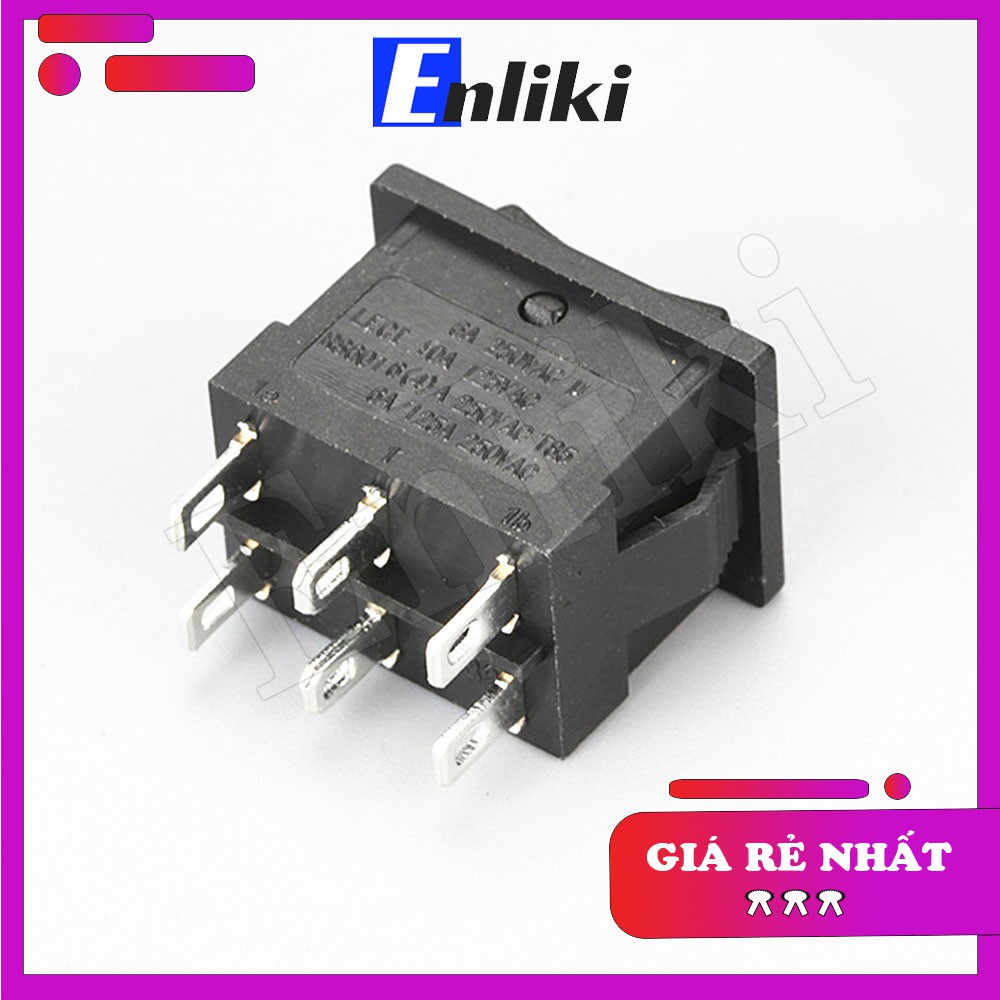 Công Tắc Bập Bênh 3 Chế Độ 6A 250V 21x15mm Đen KCD1-203