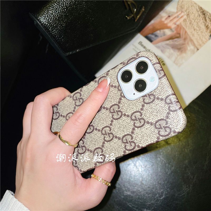 Ốp Điện Thoại Da In Logo Gucci Sang Trọng Chống Sốc Cho iphone 14 13 12 11 Pro Max X XS XR XSMAX