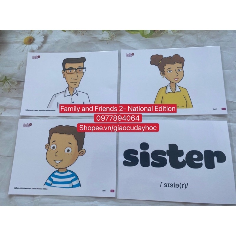 Combo Flashcards từ vựng,phonics,mindmap Family and Friends 2- National Edition-ép plastics bền đẹp