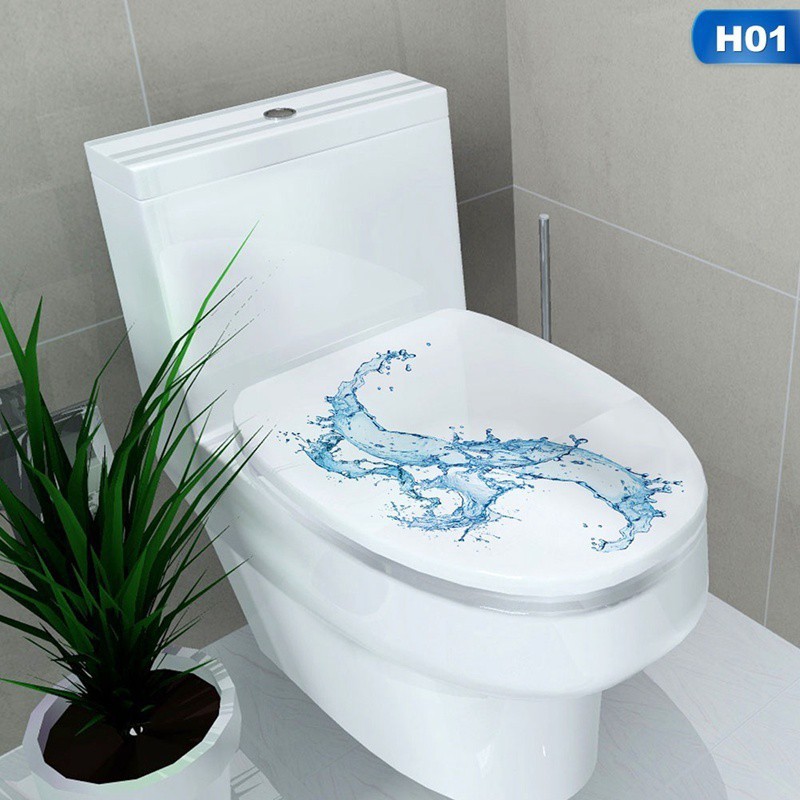 Miếng dán hình động vật biển đa dạng dễ thương trang trí nắp bệ toilet