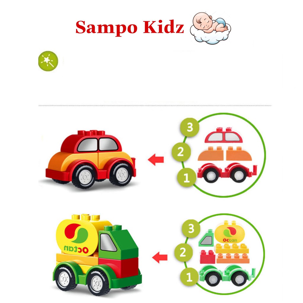 Lego Xếp Hình Ô tô 6 Chi Tiết, Đồ chơi cho bé