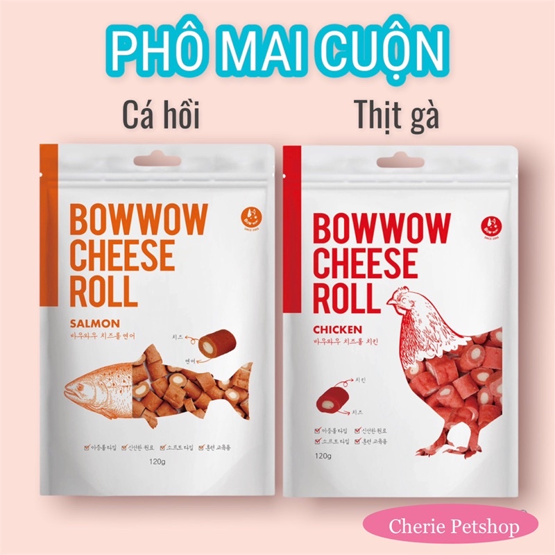 Phô mai cuộn thịt gà - phô mai cho thú cưng 120g