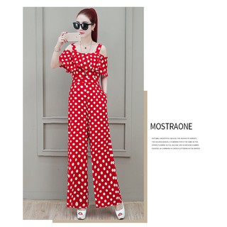 *❣️FREESHIP❣️JUMPSUIT CHẤM BI SANG CHẢNH KIỂU TRỄ VAI CÓ TÚI NHIỀU SIZE