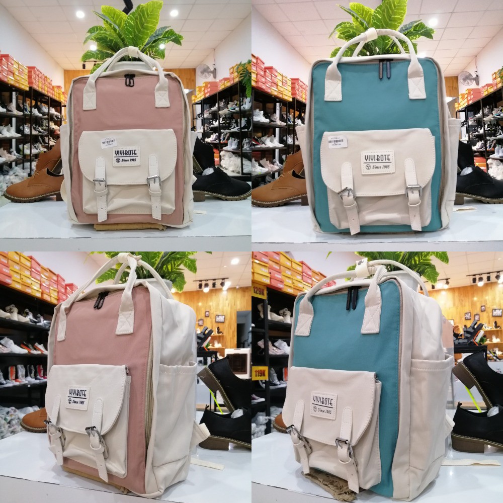 Balo ulzzang phom vuông Tusente đựng lap 13inch, vải Oxford mềm chống thấm nước