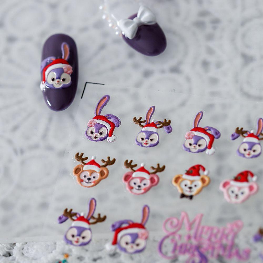Nhãn Dán Trang Trí Móng Tay Tự Dính Họa Tiết Hoạt Hình Giáng Sinh
