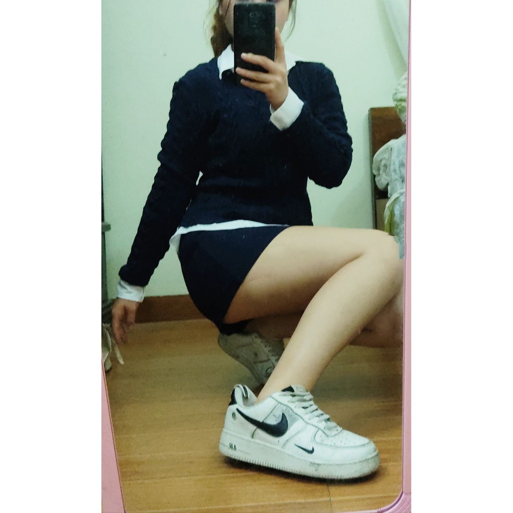 [2hand] Áo len vặn thừng xanh than