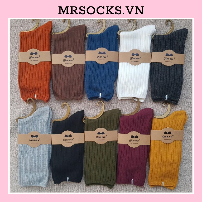 Vớ Tất Trơn Cao Gân Cao Hàn Quốc Cotton Kháng Khuẩn hàng loại 1 bao đổi trả dành cho cả nam và nữ MRSOCKS - VC068