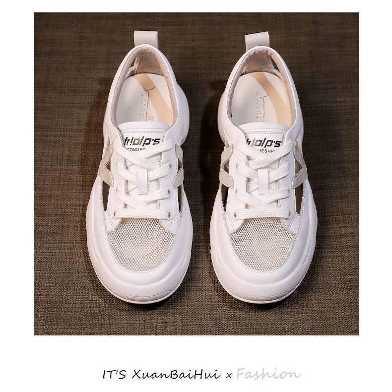 Giày Xăng Đan Thể Thao Đế Bằng Phối Lưới Thoáng Khí Thời Trang Cho Nữ