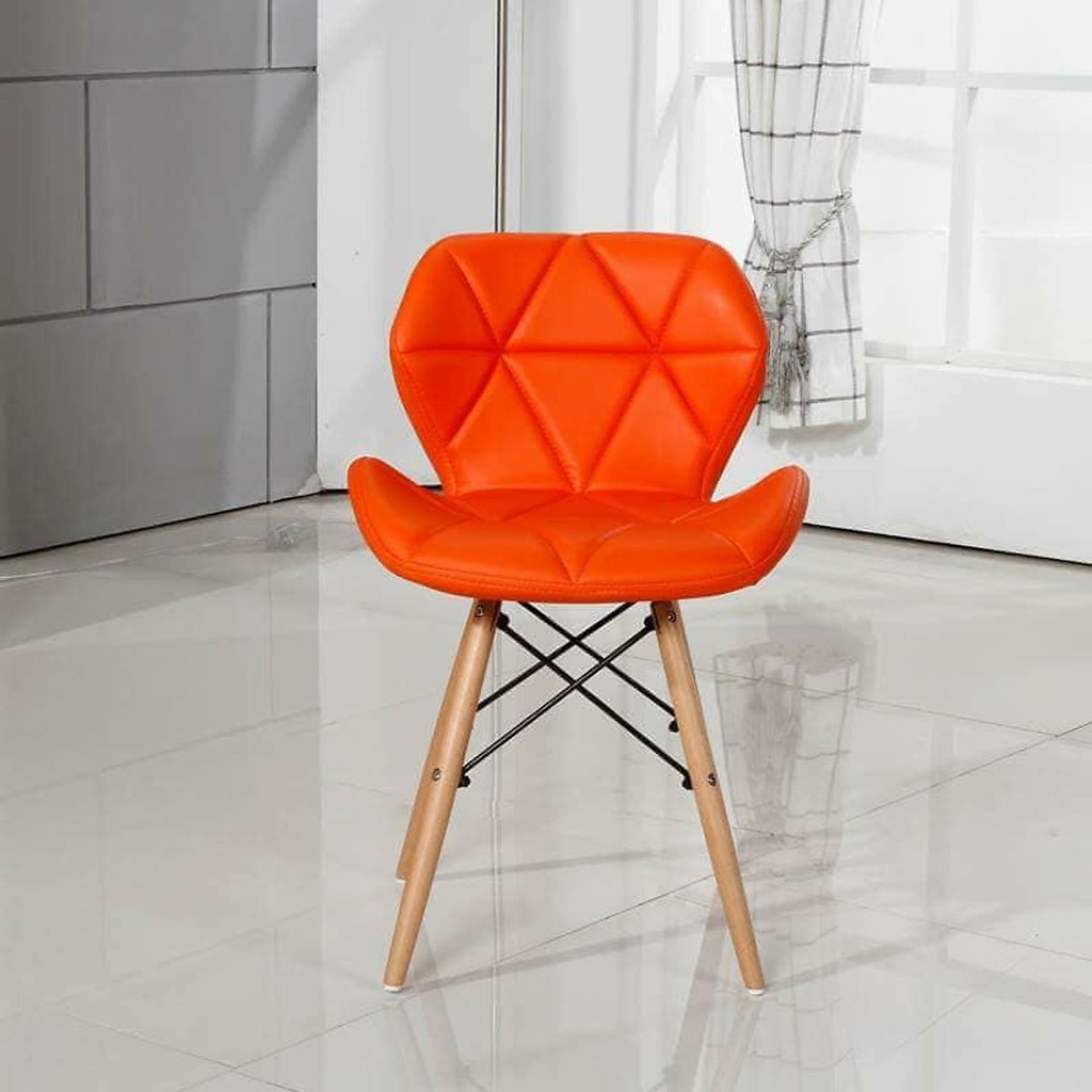 Ghế Eames bọc nệm tam giác chân gỗ  - Nhắn tin chọn màu