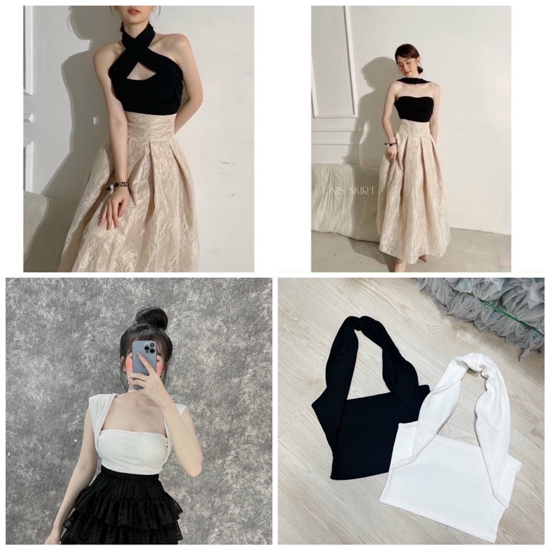 Áo chéo cổ mặc 4 kiểu chất thun borip - uk alohashop91