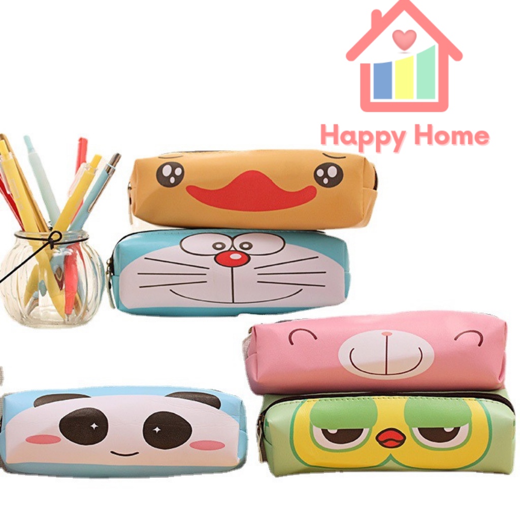 Hộp bút vải nhập khẩu hình thú dễ thương chất lượng cao Happy Home