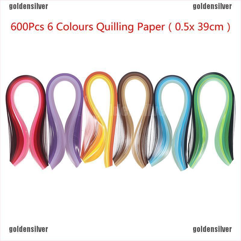 Set 14 Tờ Giấy Quilling 6 Màu Gradient 600 Dải