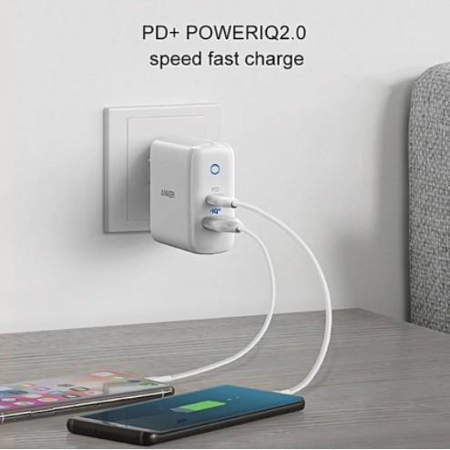 Củ Sạc Nhanh 35W ANKER A2636 2 Cổng PD 20W + USB-A QC3.0 15W PowerIQ Cho iPhone 12 ip Pro 11 XS mã 8 8p ipad S10 S20 cốc