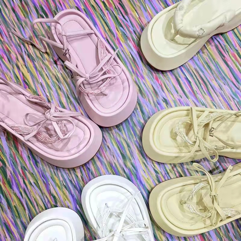 Giày quai hậu đế dày phong cách Roman thời trang đi biển 2022 dành cho nữ