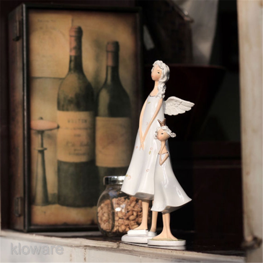 【In Stock】Tượng điêu khắc hình thiên thần và mẹ và con dùng trang trí bàn làm việc