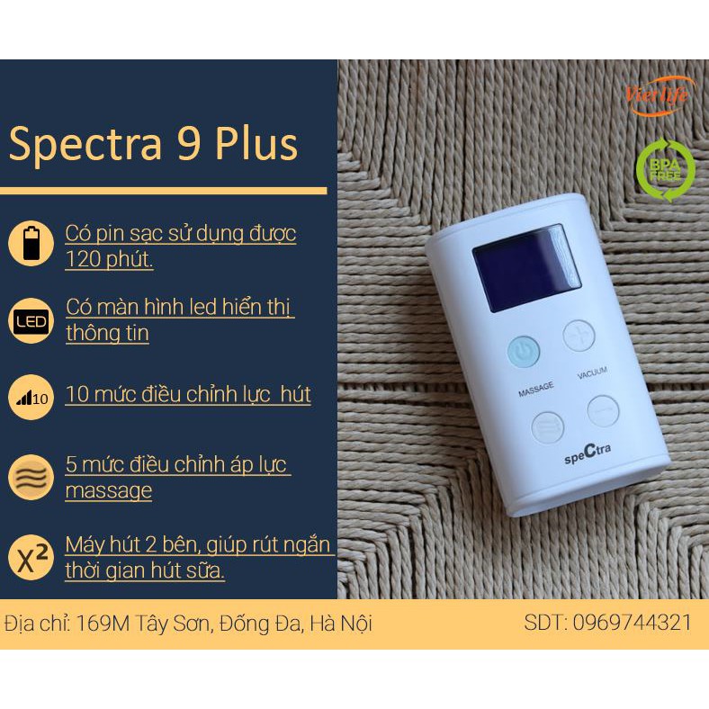 (IB QUÀ TẶNG) Máy hút sữa Spectra 9plus / 9 plus/ 9s plus bản 2020 - Kèm quà