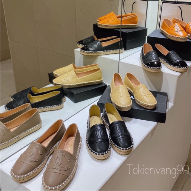 Giày Lười Nữ, Slip on da đế cói Mẫu Quốc Dân Tổ Kiến Vàng L009