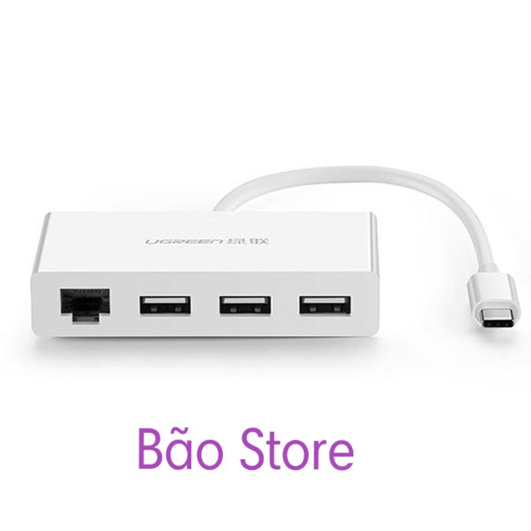 BỘ CHIA USB [Freeship] CHIA USB TYPE C SANG HUB USB 3.0 + ETHERNET UGREEN (40382)