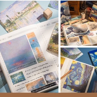 Bộ Sticker  Tranh Nghệ Thuật Van Gogh, Da Vinci, Monet Nổi Tiếng Trang Trí Sổ Bullet Journal