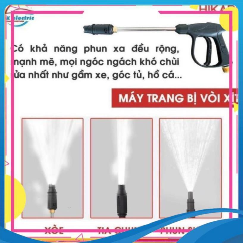 Máy rửa xe mini, Máy xịt rửa cao áp HIKARI HK-H3 - Có áp chống giật + Chống cháy [BH 24 Tháng]