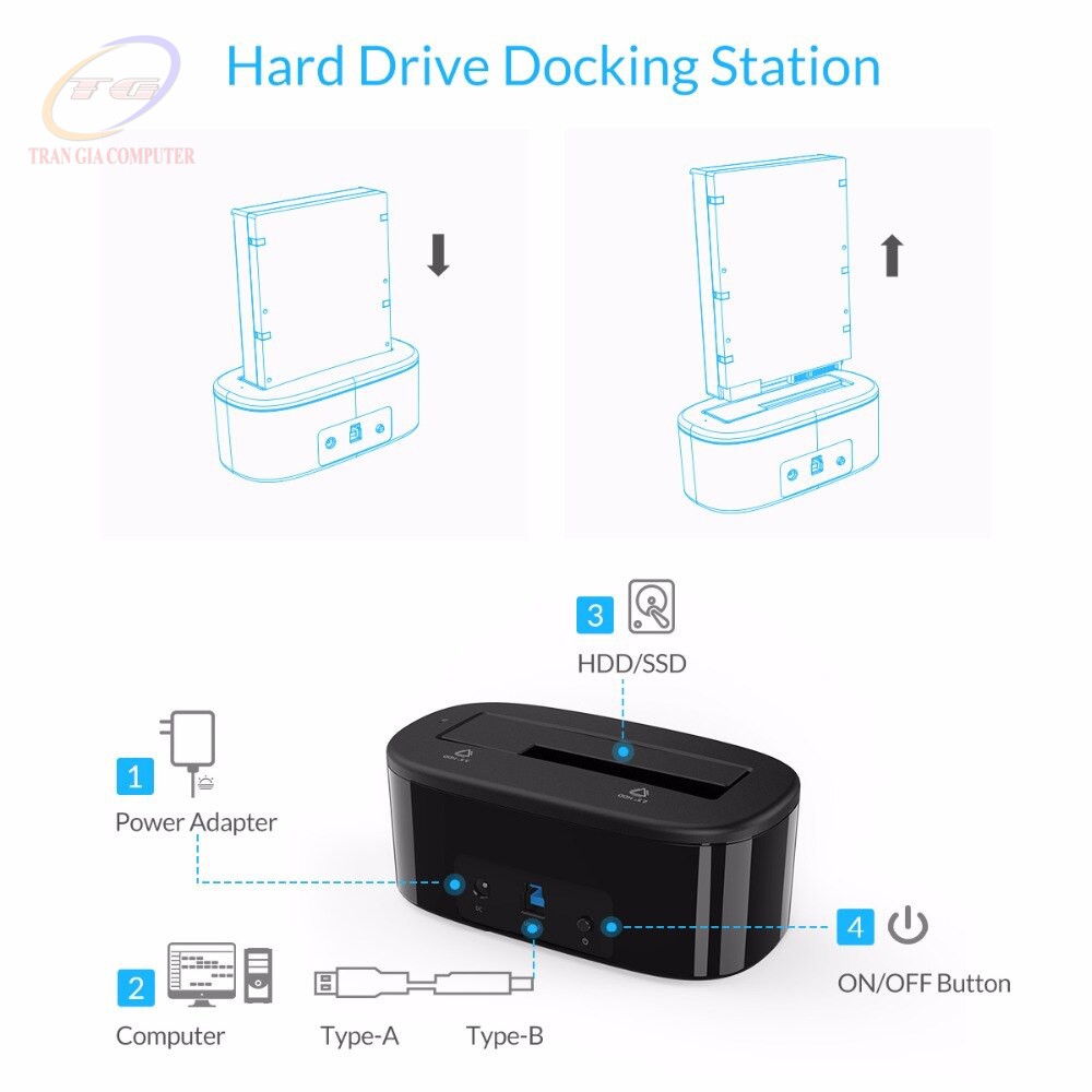 Dock ORICO 6218US3 chuẩn USB 3.0
