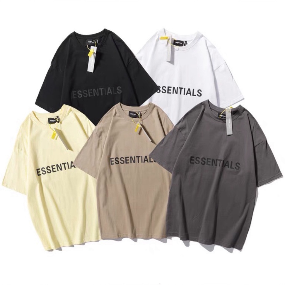 Áo thun nam nữ Essentials dập nổi sắc nét, Áo phông tay lỡ Unisex 3158 đẹp form rộng vải Cotton cao cấp dày dặn A8