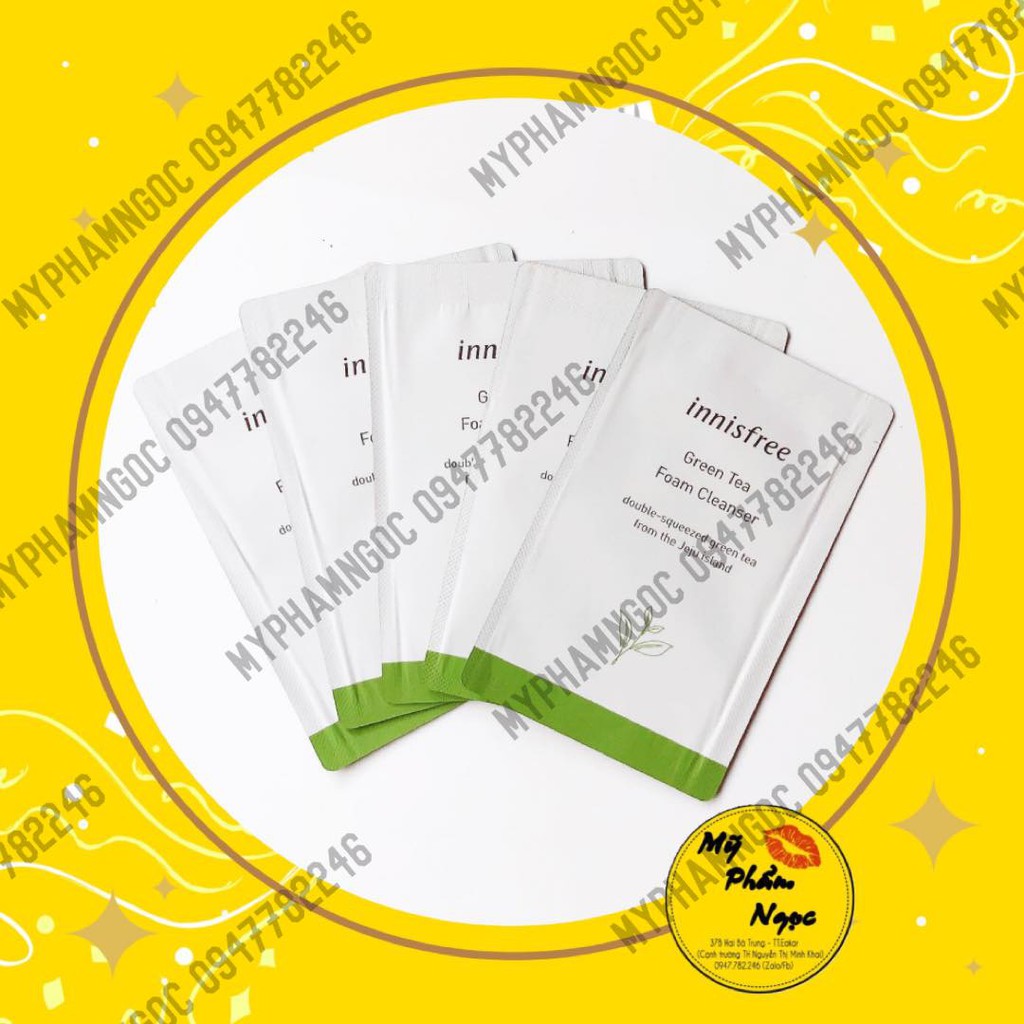 Sample Sữa rửa mặt trà xanh Innisfree Green Tea Foam Cleanser 3ml