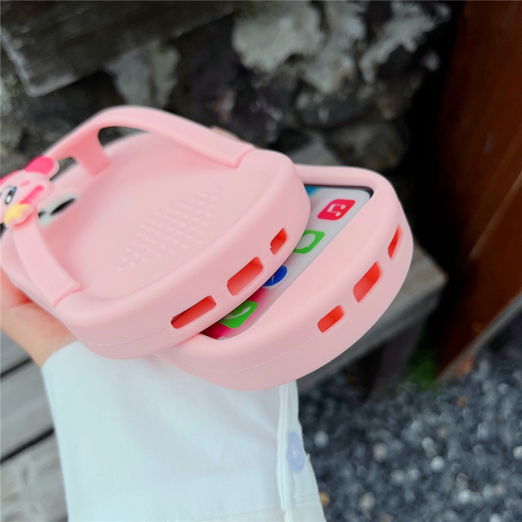 Ốp Điện Thoại Silicon Mềm Hình Dép Tông Hồng Kirby Cho iphone 13 Pro Max 12 Pro Max