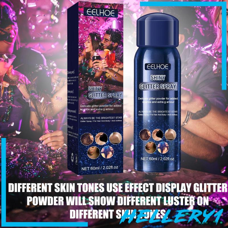 Chai Xịt Kim Tuyến Trang Điểm Cơ Thể Lấp Lánh 2.02fl.oz [Hellery1]