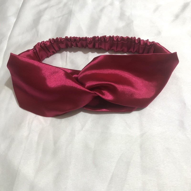 Băng đô màu trơn vải bóng