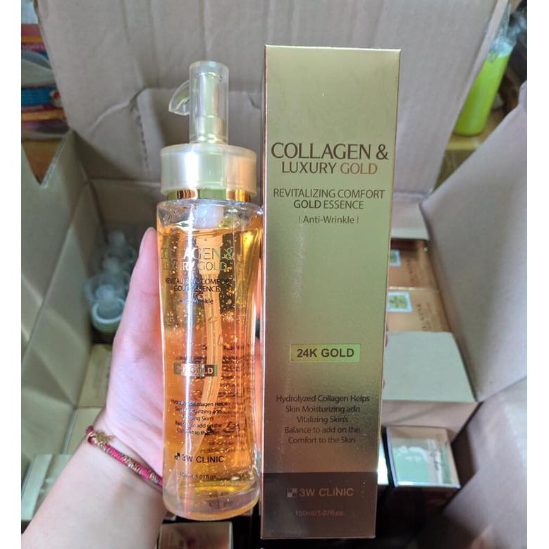 Tình chất chống nhăn 3w Collagen Luxury Gold Clinic Hàn Quốc 150ml