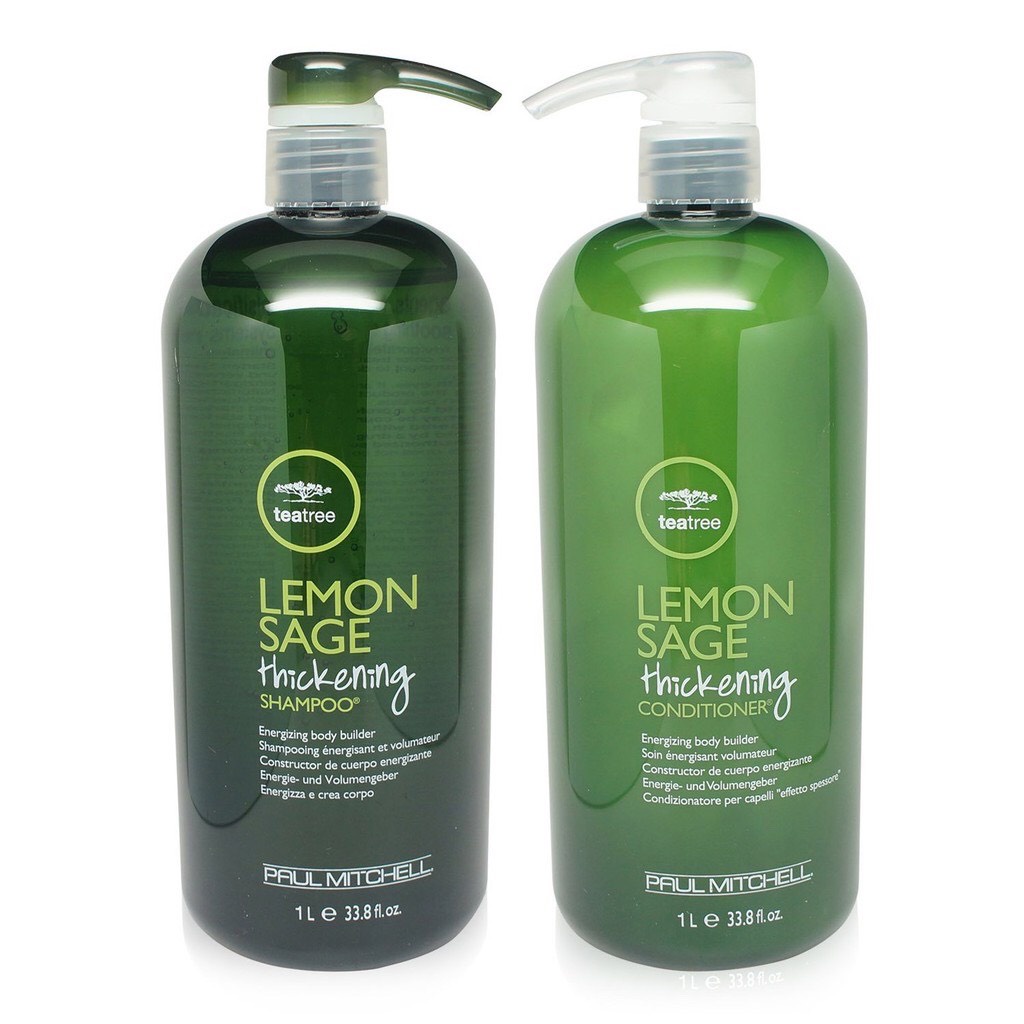 Dầu gội, dầu xả trà - chanh dành cho tóc dầu, da đầu nhờn Paul Mitchell tea tree lemon sage thickening 1000ml*2