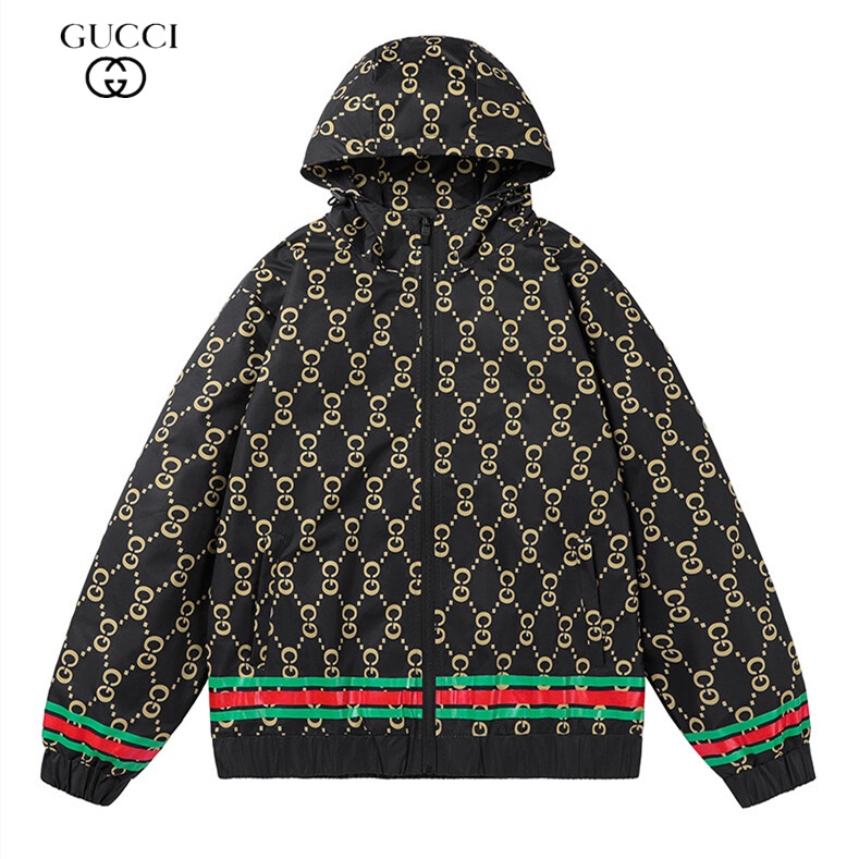 Áo Khoác Thể Thao Gucci 100% Chính Hãng Chống Nắng Dáng Rộng Có Khóa Kéo Cho Nam Nữ