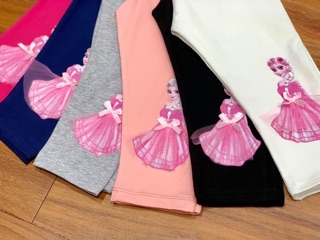 Quần legging elsa thêu ren nơ 3D