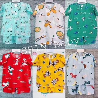 Combo 3 bộ Quần áo Tole lanh bé trai, Mẫu đùi cộc tay cài 2 nút trước, Size 2-8 cho bé 3-20kg, Chất vải tole lanh 2 da