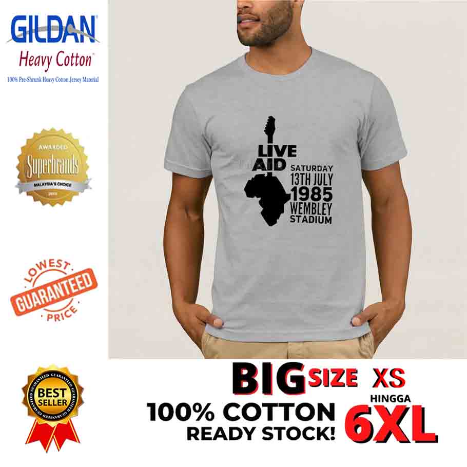 Áo thun nam in chữ Live Aid Queen 1985 Freddie Mercury T483 kích thước 2T-4XL-5XL-6XL