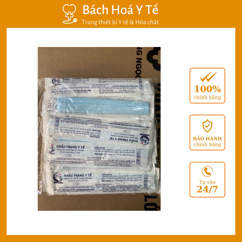 Khẩu trang Việt Nam An Lành 3 lớp khả năng lọc khí cao HỘP 50C.