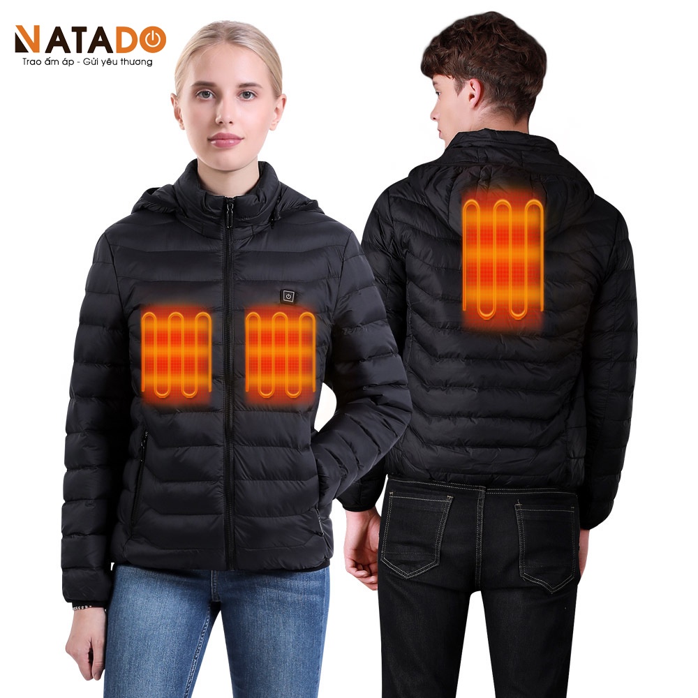 Áo sưởi điện Natado V2 - Áo khoác sưởi ấm bằng sạc dự phòng siêu ấm