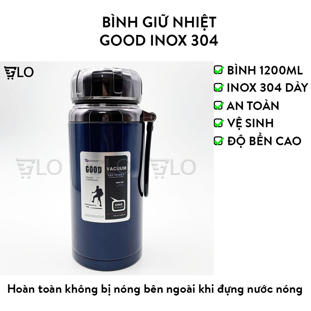 Bình Giữ Nhiệt GOOD Inox 304 Không Gỉ 1500ml Không Bị Mùi Hôi Kiểu Dáng Sang Trọng